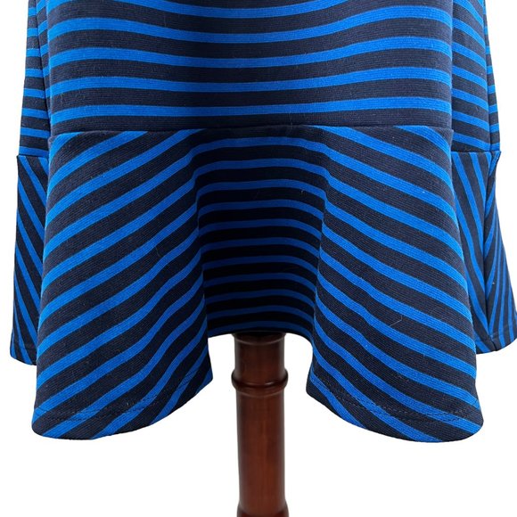 Preppy! Draper James Black & Royal Blue Stripes Tulip Hem Mini Dress Siz… - Picture 8 of 13